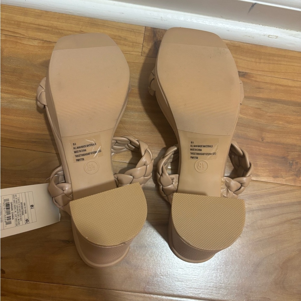a new day Braided Double Strap Block Heels - Taupe - Picture 4 of 5